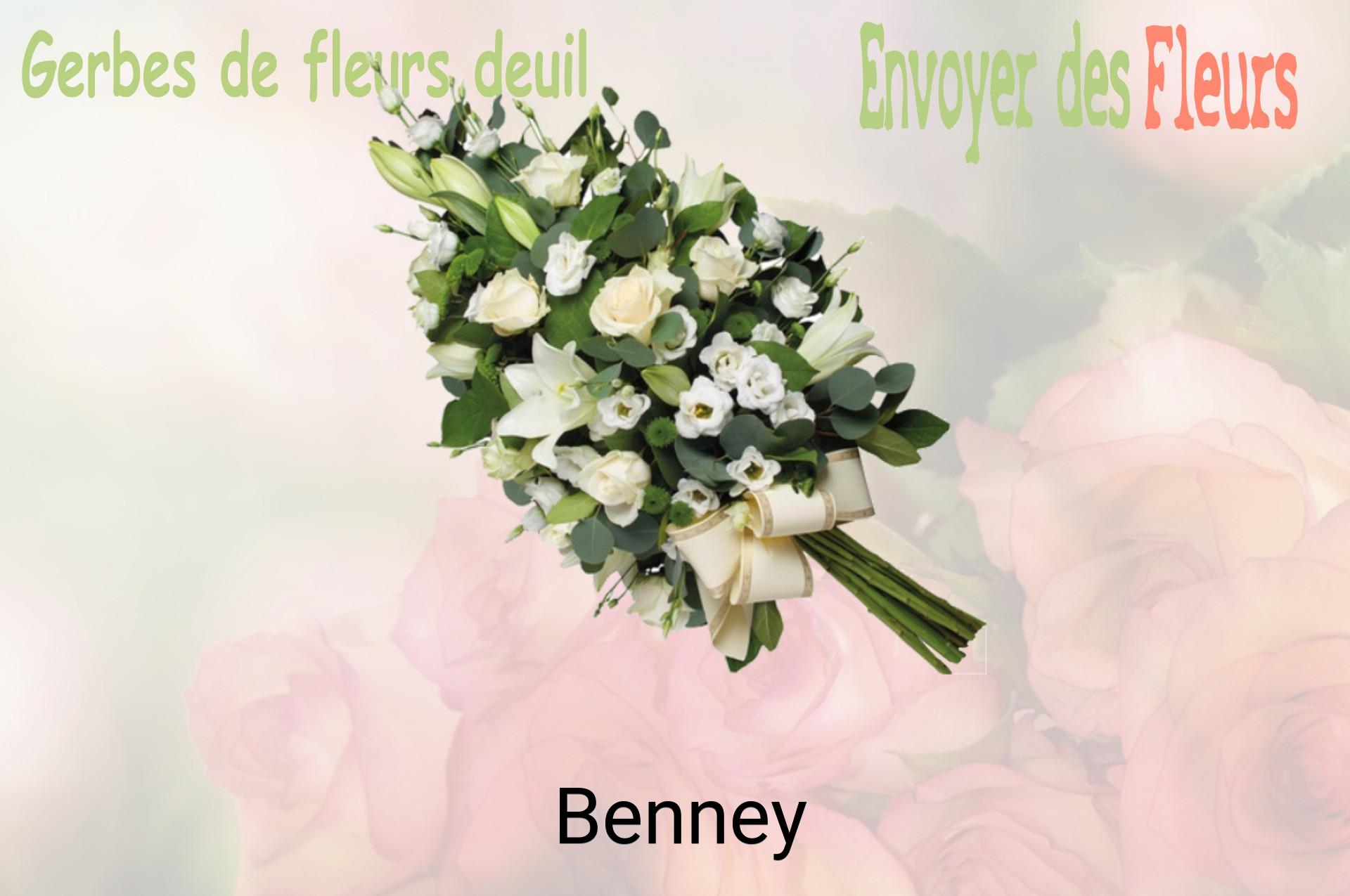 Gerbe de fleurs de deuil livrée à Benney